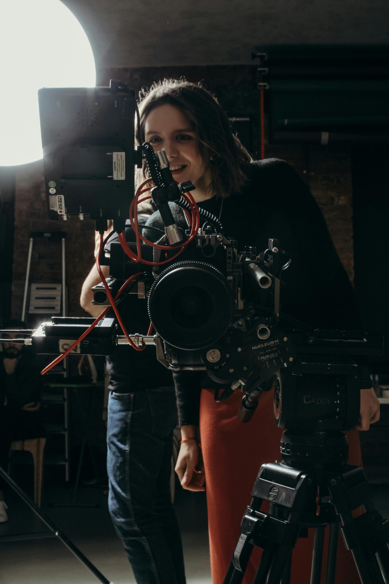 On-camera talent during production